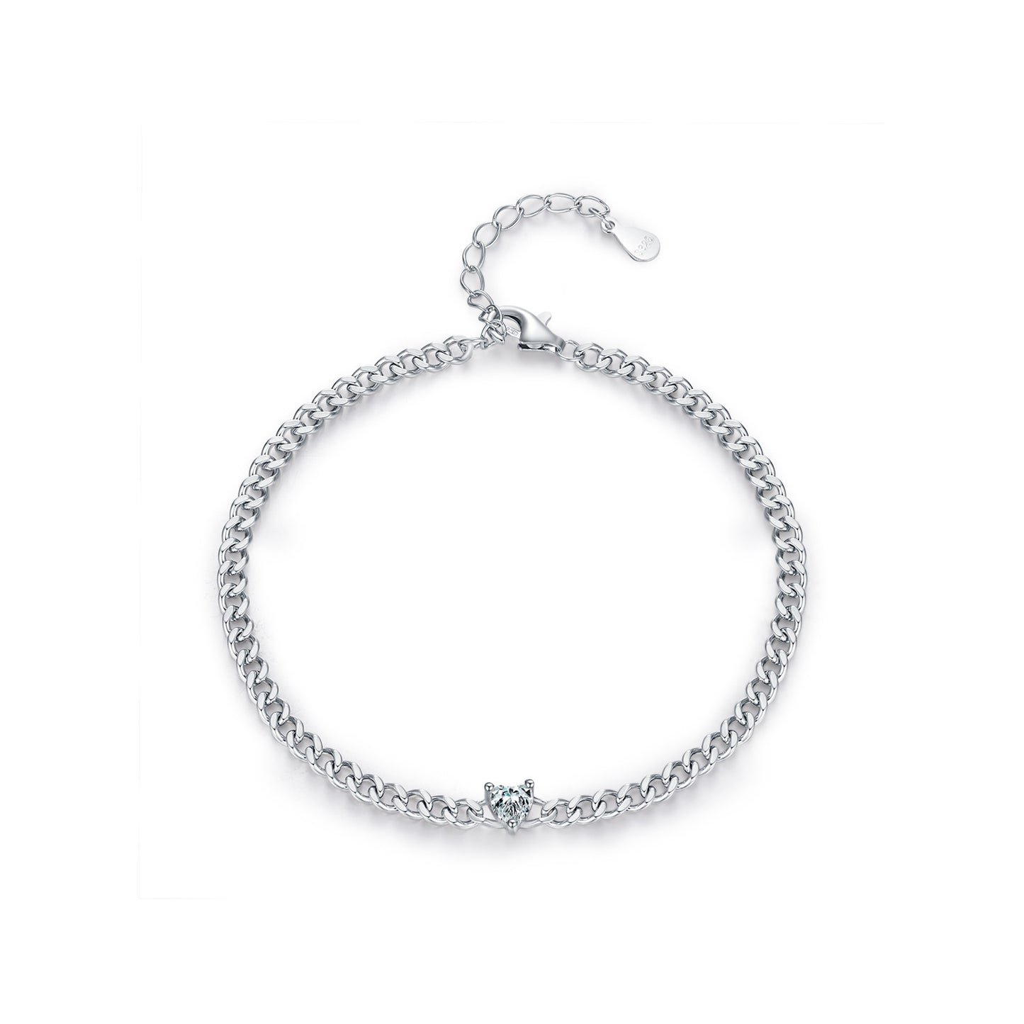 Diamond Heart Bracelet S925