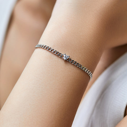 Diamond Heart Bracelet S925